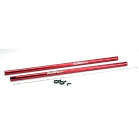 Tail Boom, Red (2) w 657mm Rudder Pushrod:600N, NP from Helicopter Tail Pushrods