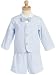 Boys Light Blue Striped Seersucker Eton Suit and Shorts (18 Month) - G819