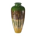 New Nearly Natural Blended Glaze Vase Elegant Stunning Impression Delicate Style Dark Green Beige