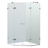 Vigo Industries VG6063CHCL47 Frameless NeoAngleTempered Glass Shower Enclosure, Chrome