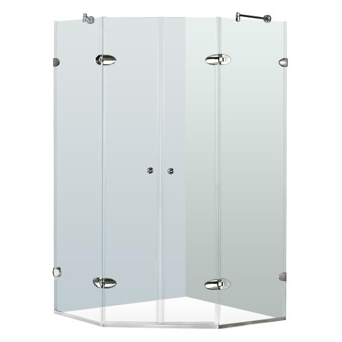Vigo Industries VG6063CHCL47 Frameless NeoAngleTempered Glass Shower Enclosure, Chrome