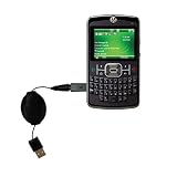 Retractable USB Cable for the Motorola MOTO Q 9c with Power Hot Sync and Charge capabilities - Gomadic Brand w/ TipExchange Technology