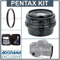 Pentax SMCP-FA 43mm f/1.9 Auto Focus Limited Edition Black Lens Kit, with Tiffen 58mm UV Filter, Lens Cap Leash, Professional Lens Cleaning Kit