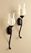 Black Satin Hurricane Wall Sconce Set of 2
