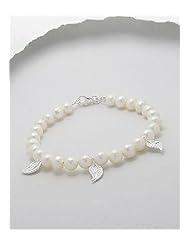 Leaf Fresh Water Pearl Bracelet In 92.5 Sterling Silver