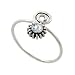 Sterling Silver Simulated Diamond cz Flower Swirl Toe Ring