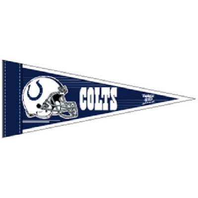 INDIANAPOLIS COLTS OFFICIAL LOGO PENNANT BUTTON BUMPER STICKER SET