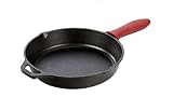 UPC 075536301624 product image for Lodge Manufacturing Company Pre-Seasoned Cast Iron Skillet with Red Silicone Hot | upcitemdb.com