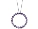 Amethyst Gemstone Circle Pendant in White Gold with Chain