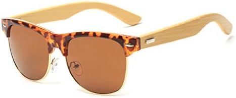 Ralinks Retro Clubmaster Classic Wood Square Half Frame Horn Rimmed Wayfarer Aviator Sunglasses UV400
