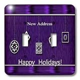 Beverly Turner Christmas Design We ve Moved - New Address, Silver Ornament on Purple, Happy Holidays - Light Switch Covers - double toggle switch