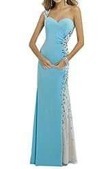 Chiffon/Tulle One Shoulder Lace Sheath Prom Dress 