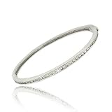 Sterling Silver Diamond cz Channel Set Bangle