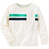 OSHKOSH(オシュコシュ) エンジニア ストライプ ポケット ティ クリーム トップス長袖Tシャツ 4歳【並行輸入】