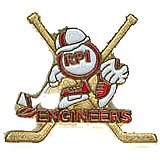 Rensselaer Engineers Hockey Logo and Cross Sticks Pin