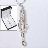 Treble Clef Pendant Necklace with Swavorski Stones