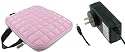 ASUS Eee PC 900 8.9-Inch Netbook Laptop Sleeve Slipcase with AC Wall Adapter Charger (Memory Foam with Faux Leather - Pink)