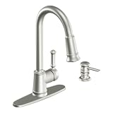 Search : Moen Lindley Classic Stainless one-handle high arc kitchen faucet