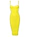 Whoinshop Women's Rayon Strap Celebrity Midi Evening Party Bandage Dress (XL, Yellow)