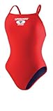 Speedo Womens Xtra Life Lycra Lifeguard Flyback Swimsuit, Red, 32
