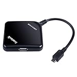 Inateck USBハブ USB2.0対応 スマートフォン・タブレット用 microUSBケーブル バスパワー 4ポート OTG 変換 アダプター ブラック