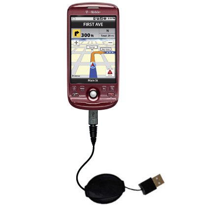 Retractable USB Cable for the T-Mobile myTouch with Power Hot Sync and Charge capabilities - uses Gomadic TipExchange Technology