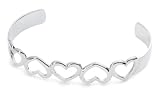 Sterling Silver B1762 Women's Cut Out Heart Bracelet