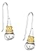 STERLING SILVER TWO-TONE BALI STYLE EARRING WITH