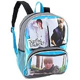 Justin Bieber Cut and Paste 16 inch Backpack - Blue and Grey