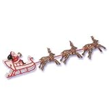 Santa Sleigh with Reindeer Christmas Cake Topper Decoration