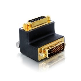 CY 90 Degree Right Angled DVI 24+5 -D Digital Dual Link Male To Female Extension Adapter for HDTV LCD Monitor
