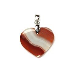 Brazilian Agate Gemstone Heart Pendant with Corded Necklace