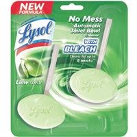 Lysol No Mess Automatic Toilet Bowl Cleaner with Bleach, Lime, 2 Count