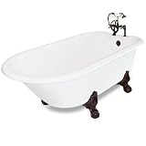 American Bath Factory P1-WB-07 Windsor Bathtub Package 07 in White with Old World Copper Ball and Cl
