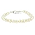 BABY Silver GENUINE FRESHWATER WHITE PEARL Bracelet 4 in.