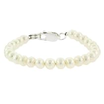 BABY Silver GENUINE FRESHWATER WHITE PEARL Bracelet 4 in.