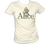 Alice In Wonderland It Turned Into a Pig women's T-Shirt (X-Large, Cream)
