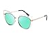 SojoS Womens Stylish Flash Mirror Lenses Metal Frame Round Cat Eye Sunglasses SJ1031 With Gold Frame/Green Lens