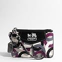 Coach Madison Op Art Signature Wristlet Bag Case for IPOD Pink Mutli