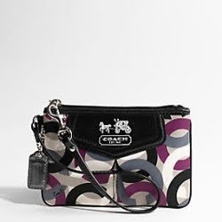 Coach Madison Op Art Signature Wristlet Bag Case for IPOD Pink Mutli