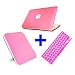 Bluecell MBW PINK 3 in 1 Package Rubberized Hard Case Keyboard Cover Bag for New Macbook 13.3