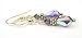 February Amethyst Gold Swarovski Crystal Beaded Birthstone Dangle Earrings
