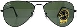 Ray Ban Sunglasses RB3044 Aviator Small Metal L2848 Black/Crystal Green, 52mm