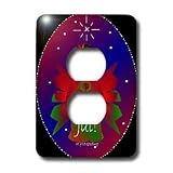 Yves Creations African-American Angels - African-American Christmas Angel Baby Girl Praying With Jul Text - Light Switch Covers - 2 plug outlet cover