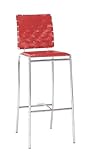 Zuo Modern Furniture Design Criss Cross Counter Stool Red (Set Of 2) Leathe ....