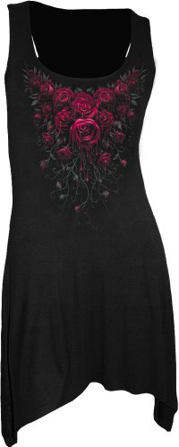 Spiral - Womens - BLOOD ROSE - Goth Bottom Camisole Dress Black
