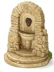 Aged Tan Fountain in 1:12 Dollhouse Miniature Scale