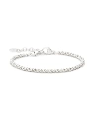 Novobeads Bracelet Silver Adjustable 6.5-8 inch/17-20 cm Sterling Silver Charm Bead Bracelet - Made in USA w imported materials - Fits all major bead bracelets