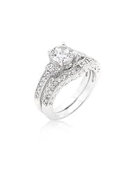 Art Deco Round Cut Bridal Set Ring