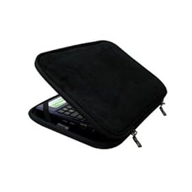CaseCrown Double Memory Foam Netbook Pouch (Black Faux Suede) For Toshiba NB205 Netbook Toshiba NB205